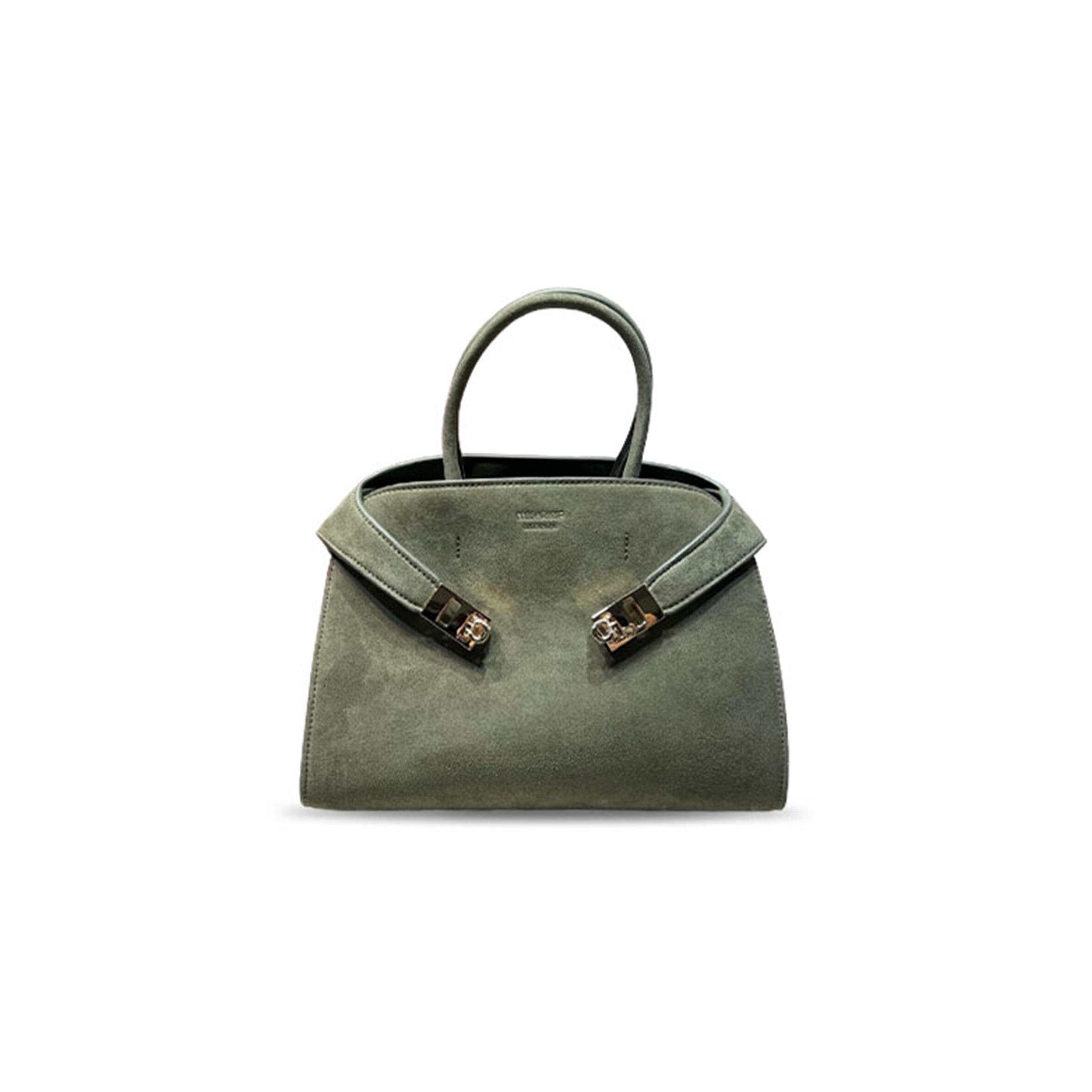 FERRAGAMO SUEDE HUG HANDBAG (32*24*17cm)